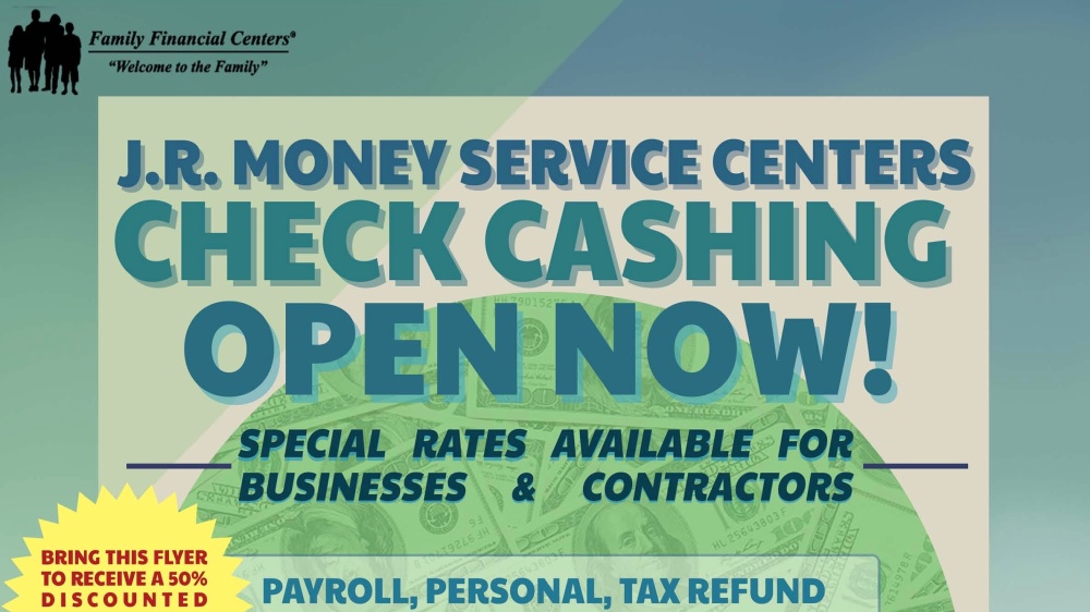 J.R. MONEY SERVICE CENTERS CHECK CASHING 01