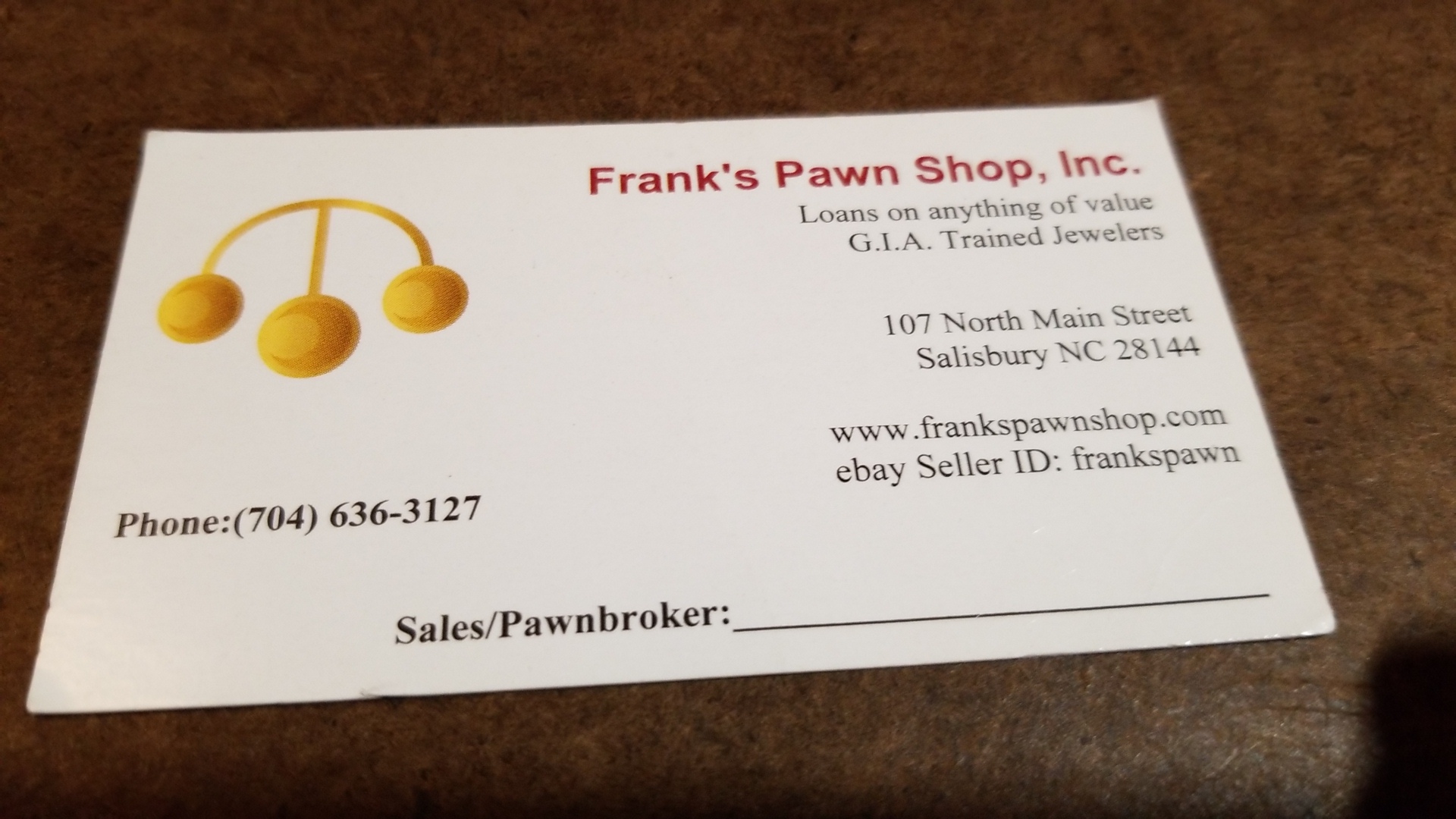 Frank's Pawn Shop, Inc 01