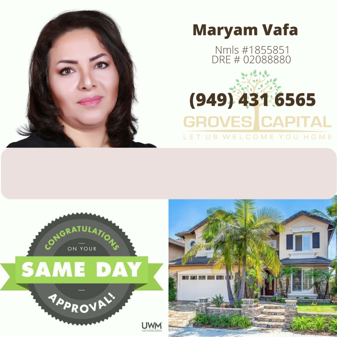 Maryam Vafa, Mortgage Broker, Realtor (NMLS 1855851) 01