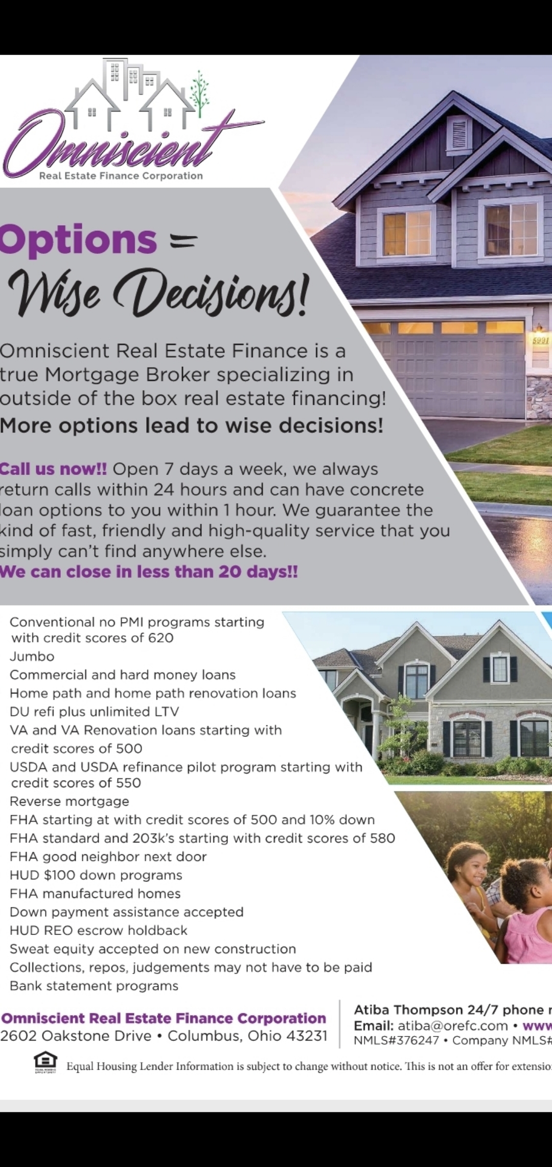 OMNISCIENT REAL ESTATE FINANCE CORP. 01