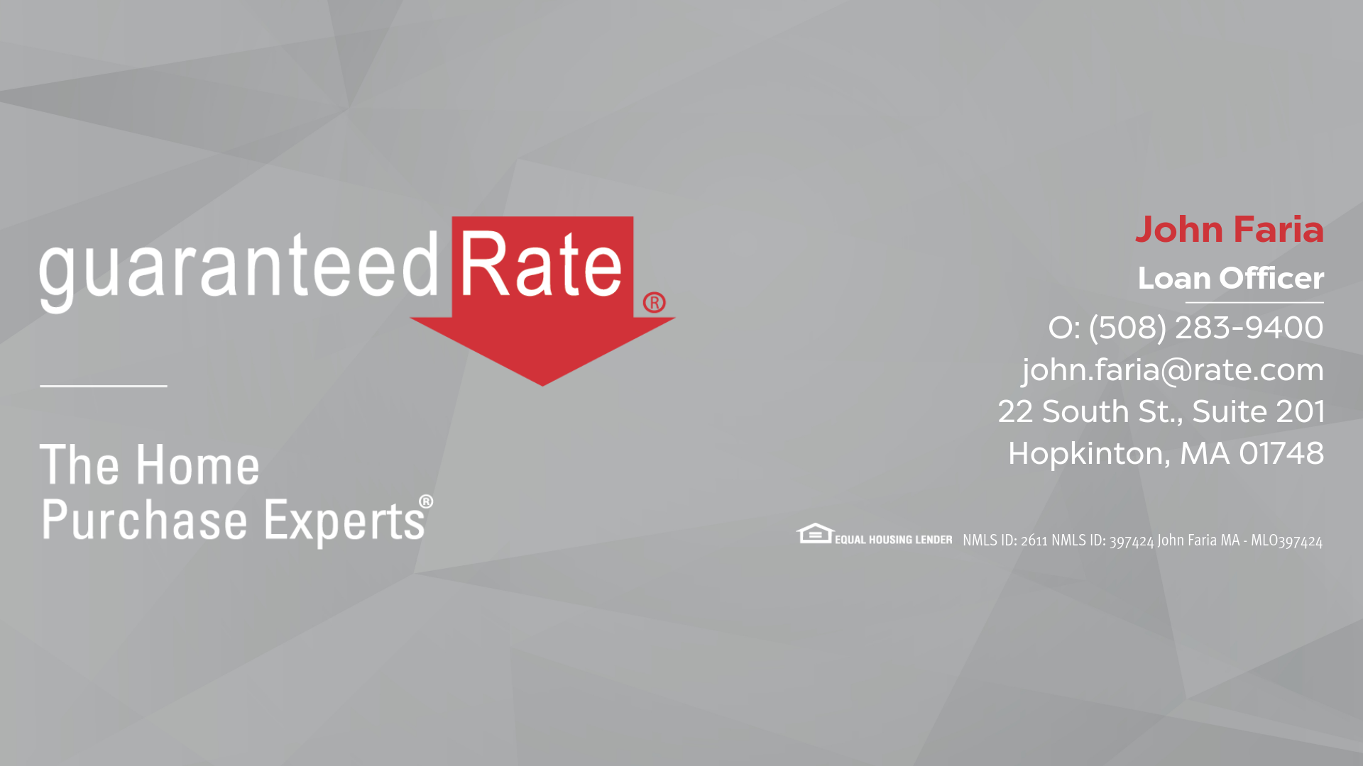 John Faria at Guaranteed Rate (NMLS #397424) 01