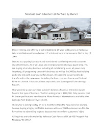 Nekoosa Cash Advance LLC 03